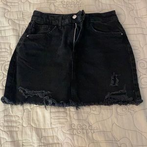 Forever 21 black mini jean skirt S